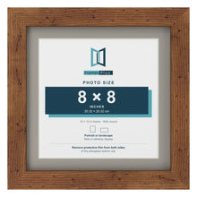 Rustic 10 x 10 inch picture frame with a Dawn Grey mount for an 8 x 8 inch photo