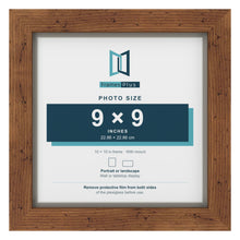 Rustic 10 x 10 inch picture frame with a Dawn Grey mount for a 9 x 9 inch photo