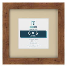 Rustic 10 x 10 inch picture frame with an ivory mount for a 6 x 6 inch photo