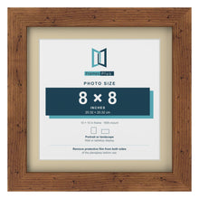 Rustic 10 x 10 inch picture frame with an ivory mount for an 8 x 8 inch photo