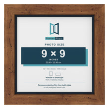 Rustic 10 x 10 inch picture frame with a Pacific Blue mount for a 9 x 9 inch photo