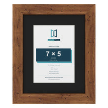 Rustic 10 x 8 inch picture frame with a black mount for a 7 x 5 inch photo
