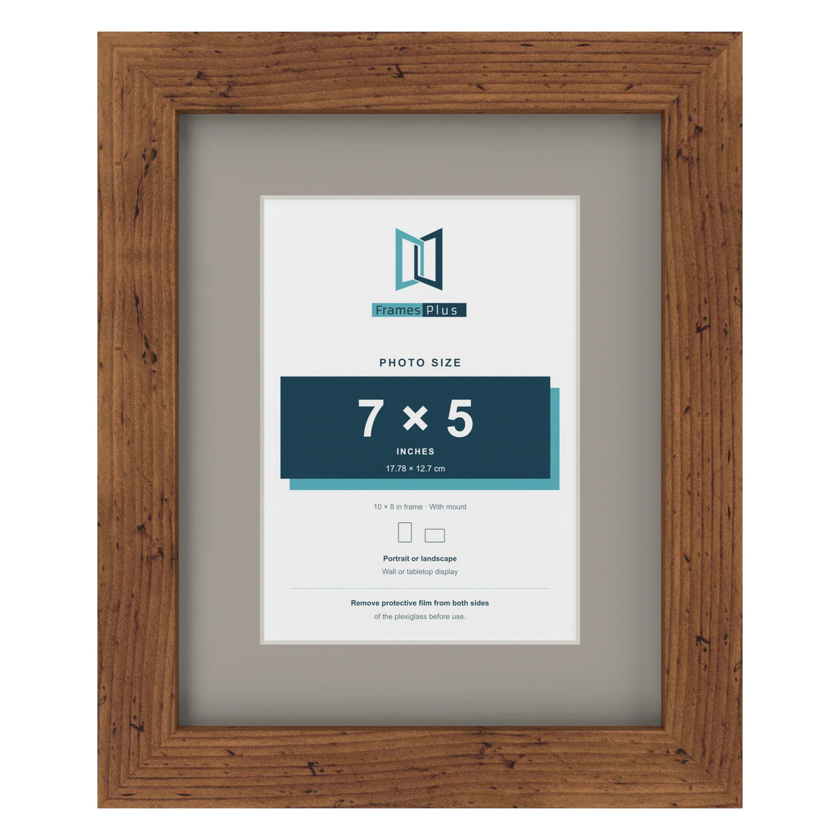 Rustic 10 x 8 inch picture frame with a Dawn Grey mount for a 7 x 5 inch photo