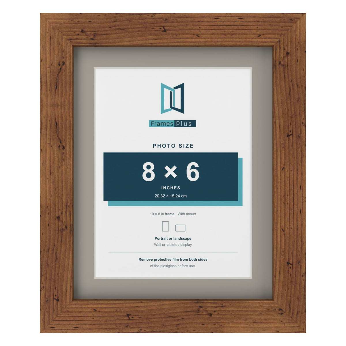Rustic 10 x 8 inch picture frame with a Dawn Grey mount for an 8 x 6 inch photo