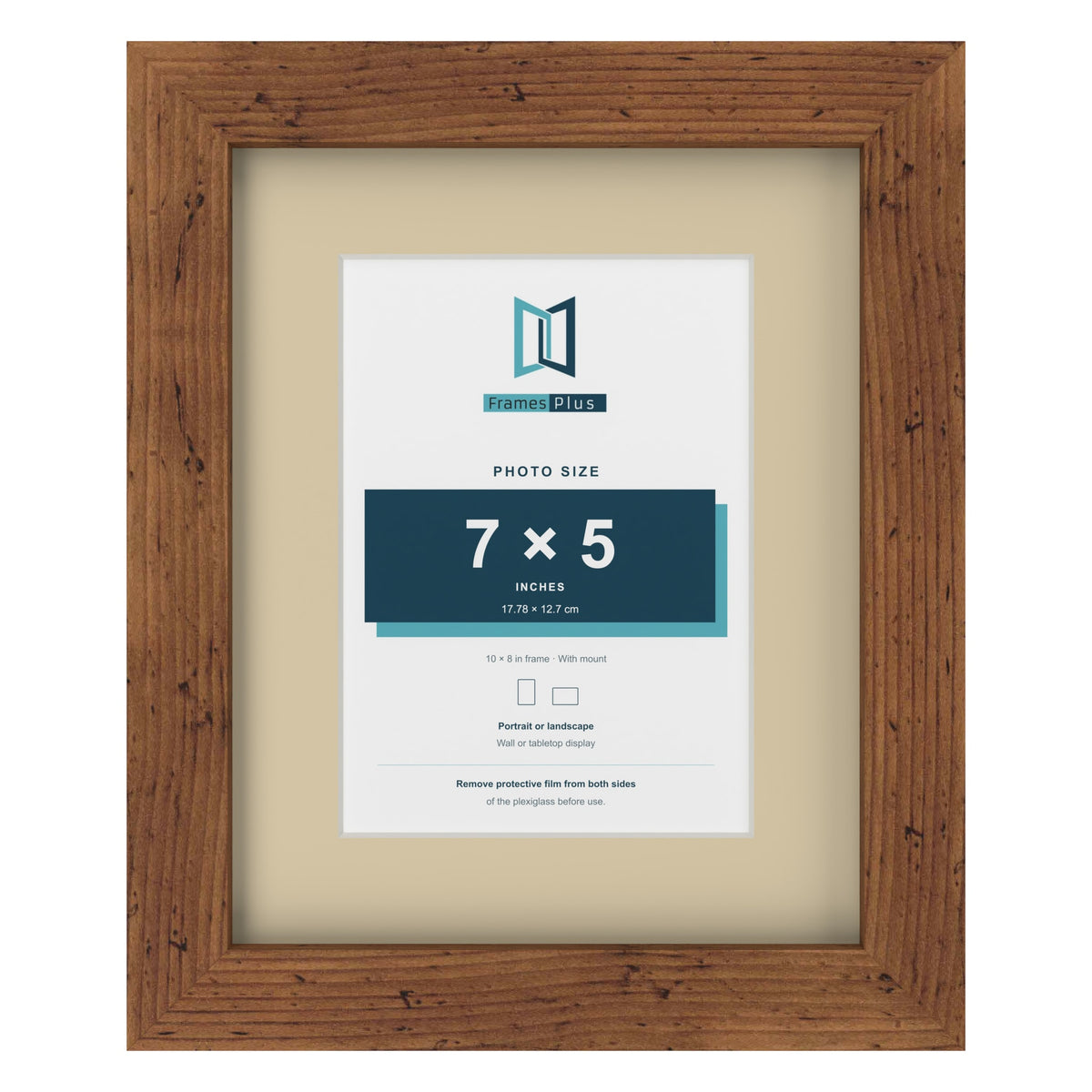 Rustic 10 x 8 inch picture frame with an ivory mount for a 7 x 5 inch photo