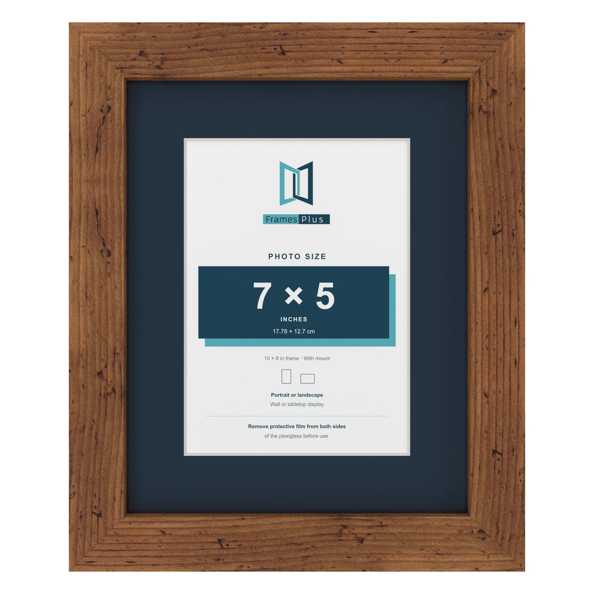 Rustic 10 x 8 inch picture frame with a Pacific Blue mount for a 7 x 5 inch photo
