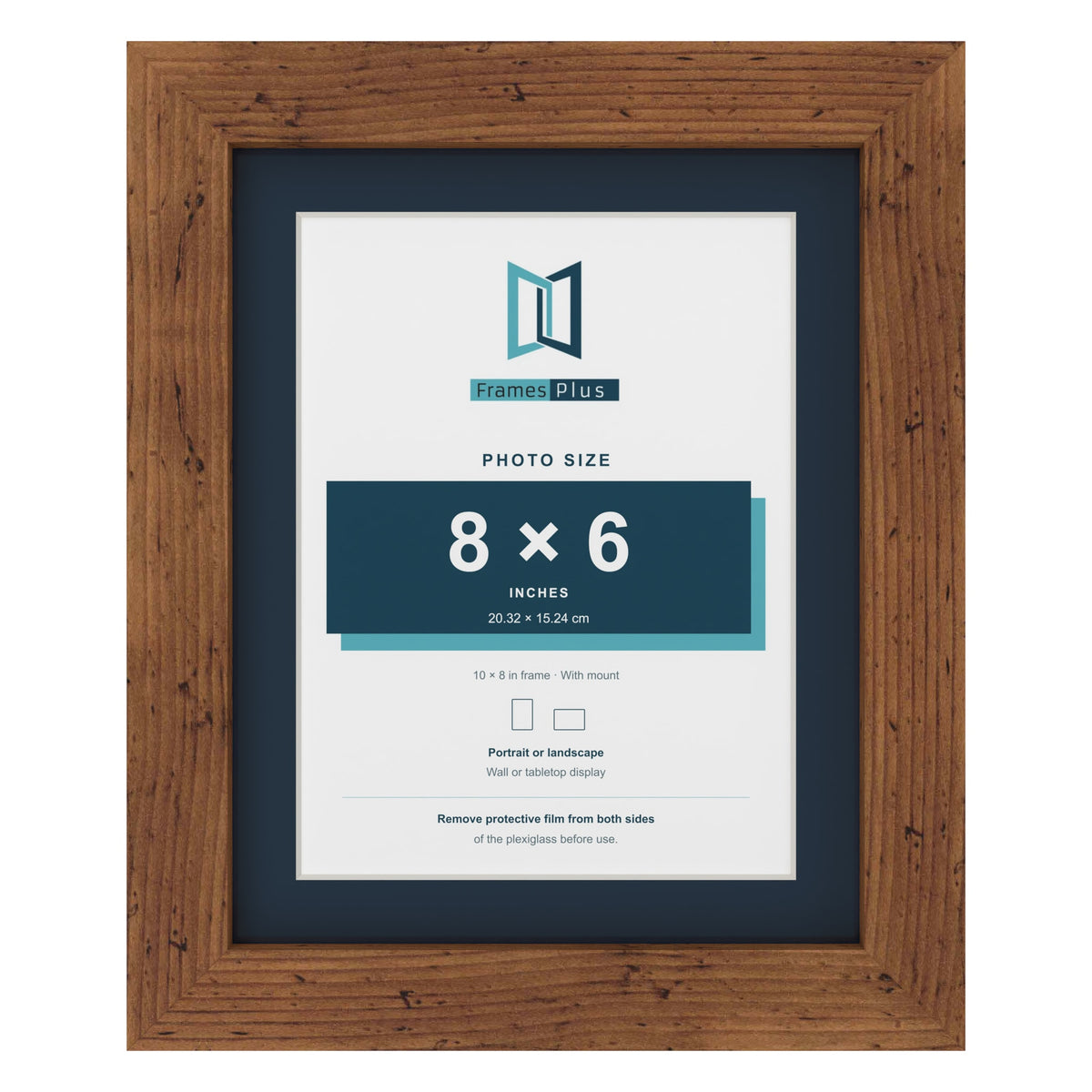 Rustic 10 x 8 inch picture frame with a Pacific Blue mount for an 8 x 6 inch photo