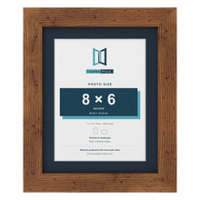Rustic 10 x 8 inch picture frame with a Pacific Blue mount for an 8 x 6 inch photo
