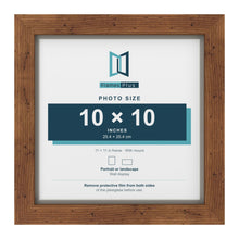 Rustic 11 x 11 inch picture frame with a Dawn Grey mount for a 10 x 10 inch photo