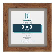 Rustic 11 x 11 inch picture frame with a Dawn Grey mount for a 9 x 9 inch photo
