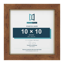Rustic 11 x 11 inch picture frame with an ivory mount for a 10 x 10 inch photo