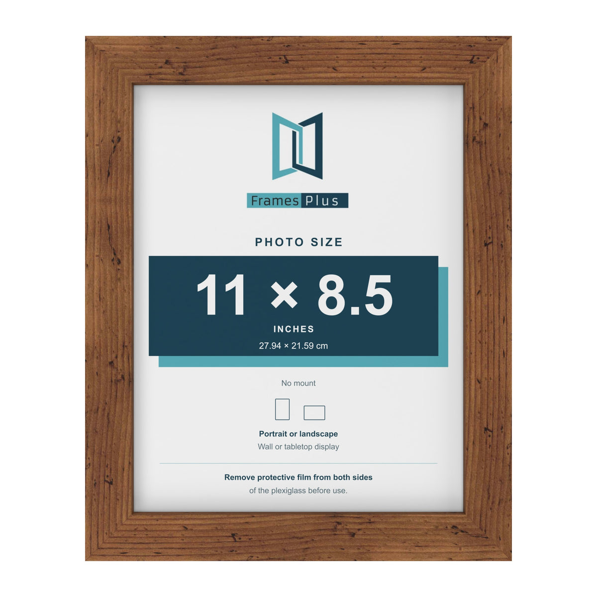 Rustic picture frame for an 11 x 8.5 inch photo