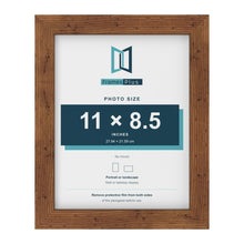 Rustic picture frame for an 11 x 8.5 inch photo