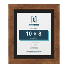 Rustic 12 x 10 inch picture frame with a black mount for a 10 x 8 inch photo