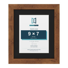 Rustic 12 x 10 inch picture frame with a black mount for a 9 x 7 inch photo