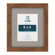 Rustic 12 x 10 inch picture frame with a Dawn Grey mount for an 8 x 6 inch photo