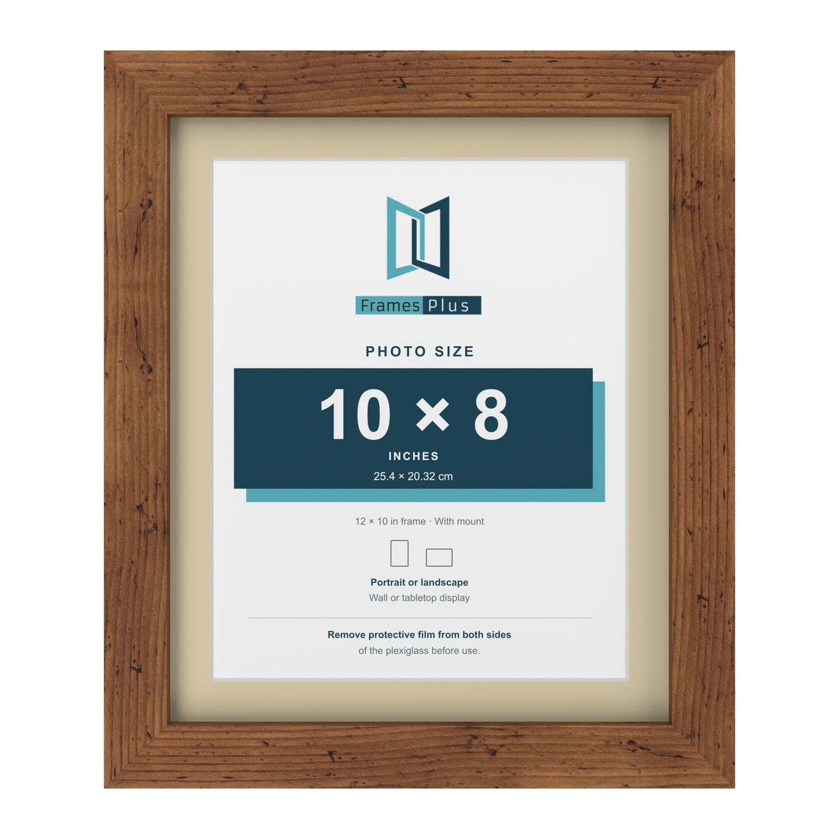 Rustic 12 x 10 inch picture frame with an ivory mount for a 10 x 8 inch photo