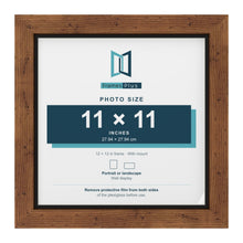 Rustic 12 x 12 inch picture frame with a black mount for an 11 x 11 inch photo