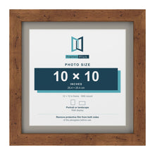 Rustic 12 x 12 inch picture frame with a Dawn Grey mount for a 10 x 10 inch photo