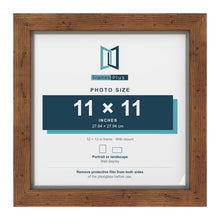 Rustic 12 x 12 inch picture frame with a Dawn Grey mount for an 11 x 11 inch photo