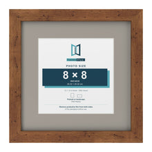 Rustic 12 x 12 inch picture frame with a Dawn Grey mount for an 8 x 8 inch photo