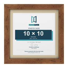 Rustic 12 x 12 inch picture frame with an ivory mount for a 10 x 10 inch photo