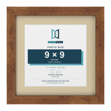 Rustic 12 x 12 inch picture frame with an ivory mount for a 9 x 9 inch photo