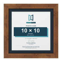 Rustic 12 x 12 inch picture frame with a Pacific Blue mount for a 10 x 10 inch photo