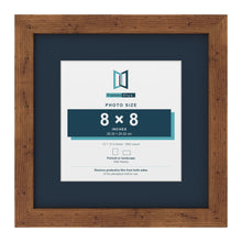 Rustic 12 x 12 inch picture frame with a Pacific Blue mount for an 8 x 8 inch photo