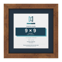 Rustic 12 x 12 inch picture frame with a Pacific Blue mount for a 9 x 9 inch photo