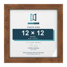 Rustic 13 x 13 inch picture frame with a Dawn Grey mount for a 12 x 12 inch photo
