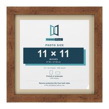 Rustic 13 x 13 inch picture frame with an ivory mount for an 11 x 11 inch photo