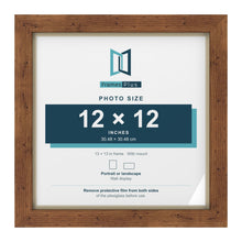 Rustic 13 x 13 inch picture frame with an ivory mount for a 12 x 12 inch photo