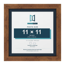 Rustic 13 x 13 inch picture frame with a Pacific Blue mount for an 11 x 11 inch photo