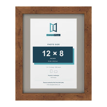 Rustic 14 x 11 inch picture frame with a Dawn Grey mount for a 12 x 8 inch photo