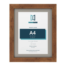 Rustic 14 x 11 inch picture frame with a Dawn Grey mount for an A4 photo