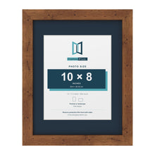 Rustic 14 x 11 inch picture frame with a Pacific Blue mount for a 10 x 8 inch photo