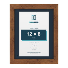 Rustic 14 x 11 inch picture frame with a Pacific Blue mount for a 12 x 8 inch photo
