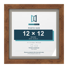 Rustic 14 x 14 inch picture frame with a Dawn Grey mount for a 12 x 12 inch photo