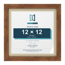 Rustic 14 x 14 inch picture frame with an ivory mount for a 12 x 12 inch photo