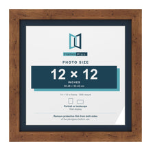 Rustic 14 x 14 inch picture frame with a Pacific Blue mount for a 12 x 12 inch photo