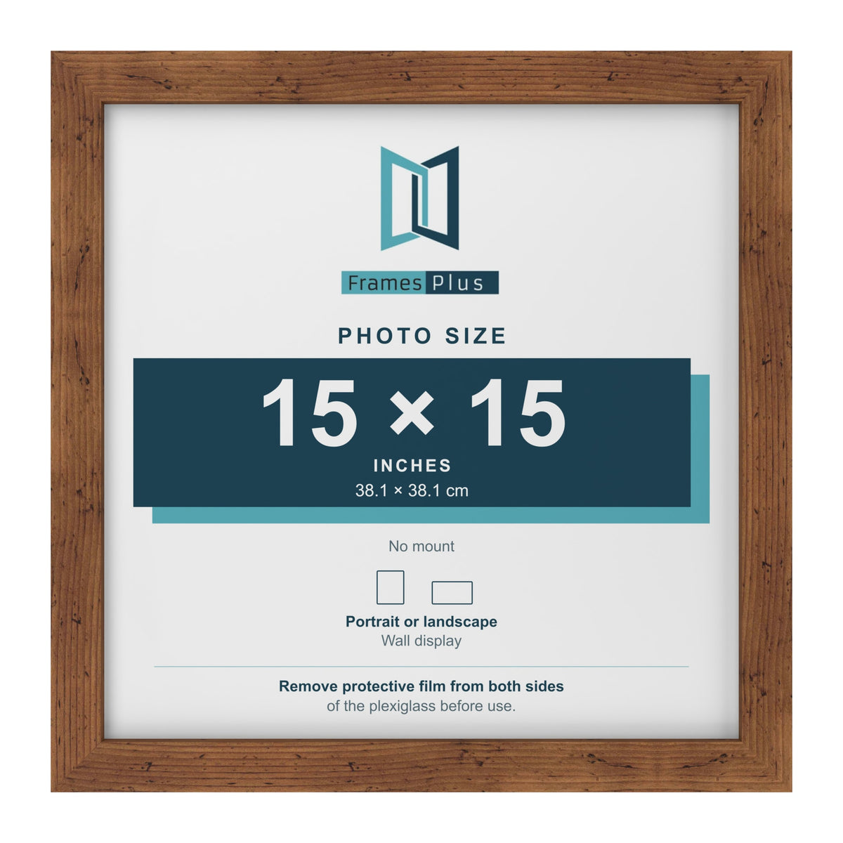 Rustic picture frame for a 15 x 15 inch photo