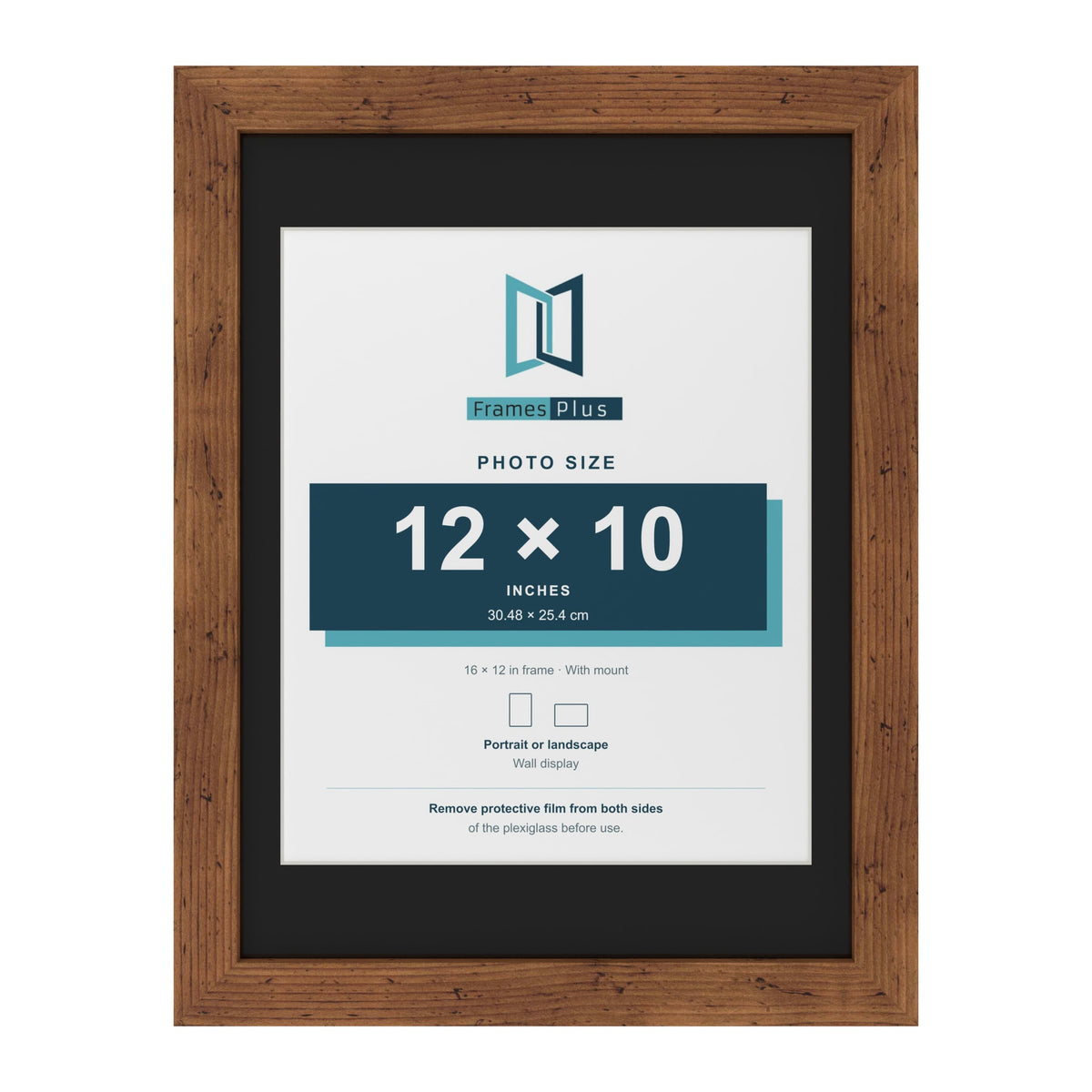 Rustic 16 x 12 inch picture frame with a black mount for a 12 x 10 inch photo