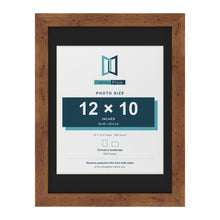 Rustic 16 x 12 inch picture frame with a black mount for a 12 x 10 inch photo