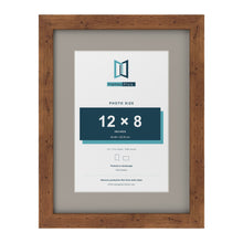 Rustic 16 x 12 inch picture frame with a Dawn Grey mount for a 12 x 8 inch photo