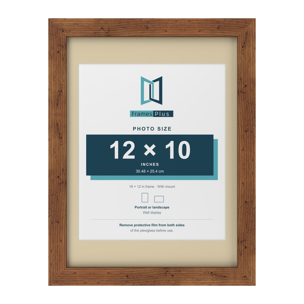Rustic 16 x 12 inch picture frame with an ivory mount for a 12 x 10 inch photo