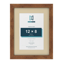 Rustic 16 x 12 inch picture frame with an ivory mount for a 12 x 8 inch photo