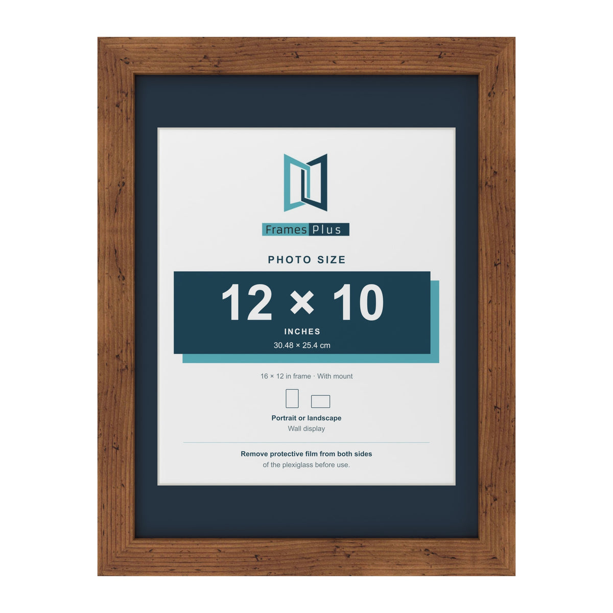 Rustic 16 x 12 inch picture frame with a Pacific Blue mount for a 12 x 10 inch photo