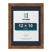 Rustic 16 x 12 inch picture frame with a Pacific Blue mount for a 12 x 10 inch photo