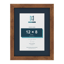 Rustic 16 x 12 inch picture frame with a Pacific Blue mount for a 12 x 8 inch photo